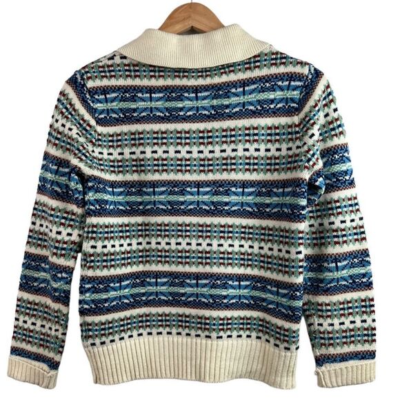 Vintage 70s Ricki Collared Crewneck Argyle Stripe Sweater Medium - Picture 11 of 11